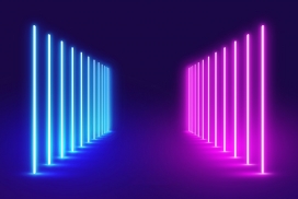 蓝紫对排的霓虹灯素材