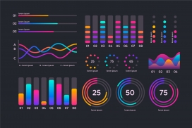五彩的财务数据信息图表下载