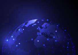 地球菱形几何网络科技素材