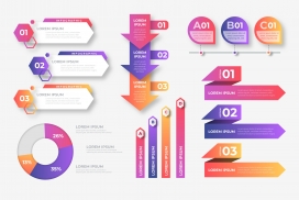 时尚五彩的信息图表矢量下载