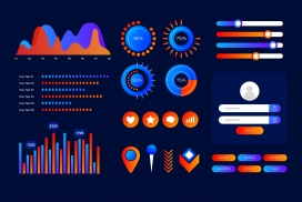 黑暗梯度信息图表模板