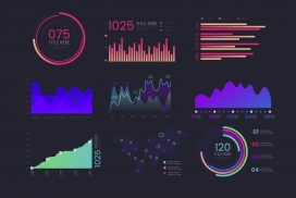 时尚炫酷的数据统计图表