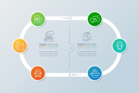 对称循环的圆形信息图表