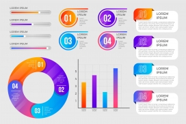五彩渐变的圆形信息图表