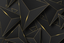 金色几何线条切割的背景图