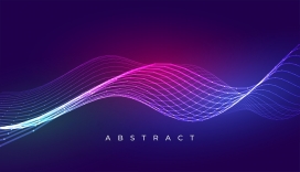 多彩动感抽象波浪线背景设计