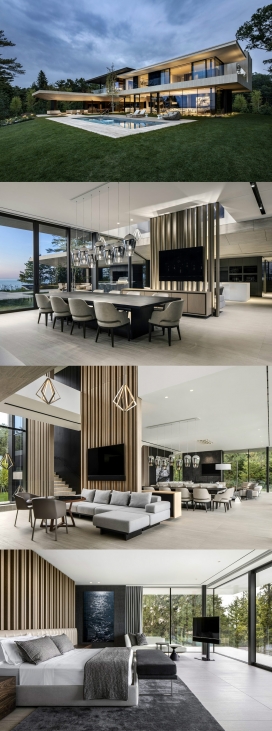 加拿大的豪华现代湖屋