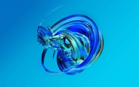 蓝色旋转的螺旋抽象图