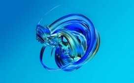 蓝色旋转的螺旋抽象图