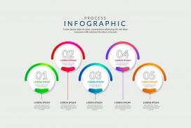 彩色圆形装饰的数字步骤素材