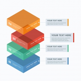 五彩层叠的方块素材