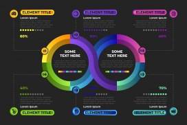 彩虹渐变的环形信息图表