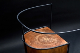 将原始公园长凳带回家的最小木制粗短椅子