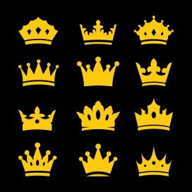 金黄色的扁平化皇冠素材