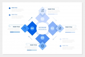 蓝色信息图表人力资源素材