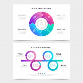 炫彩的网页圆形信息图表