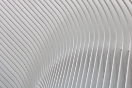 白色波浪曲线条纹隔断建筑