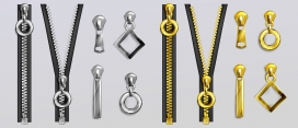 时尚金色银色拉链素材