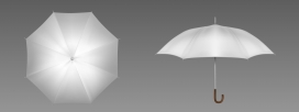白色木制手柄遮阳伞