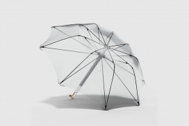 可净化并储存雨水的极简主透明雨伞