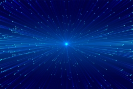 放射性的蓝色科技光芒