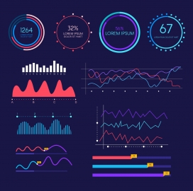 信息图表增长仪表板模板