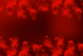 被微生物细胞冠状病毒感染的血液