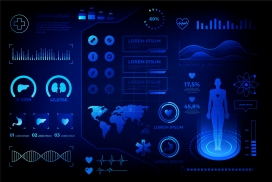 蓝色未来医学信息图表风格