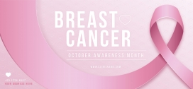 乳腺癌宣传月概念丝带素材