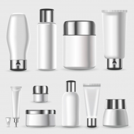 逼真的空白化妆品套装