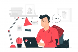 用笔记本办公的it程序员素材图