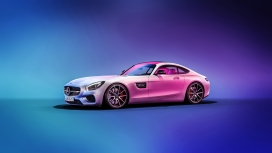 渐变粉红梅赛德斯c190 AMG GT-CGi渲染图