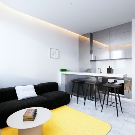 采用简单色彩注入的60平米内饰公寓