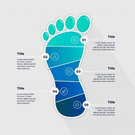 渐变蓝的脚印素材