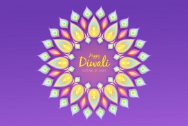 散开的排灯节概念花瓣