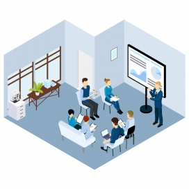 培训会议类卡通素材