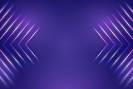 蓝色三角对称霓虹灯素材