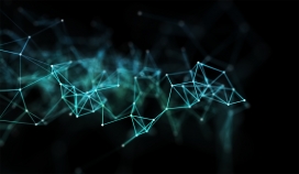 蓝色几何菱线图