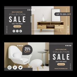 家具销售打折横幅海报素材