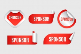 质感鲜红卷边矢量素材下载