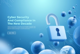 网络安全概念加密锁