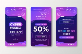 紫色instagram故事模板手机界面