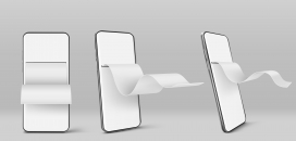 带纸质金融票据的手机