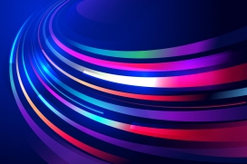 动感旋转的炫光彩带