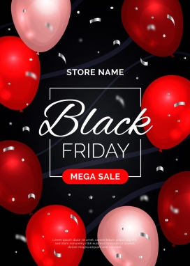 红色气球封面的海报素材