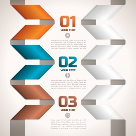 几何扭曲纸丝带信息图表