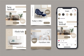 时尚现代家具类宣传册素材