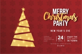 圣诞快乐派对传单素材