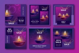 紫色风烛光排灯素材