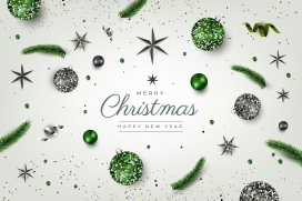 绿色风圣诞节素材下载